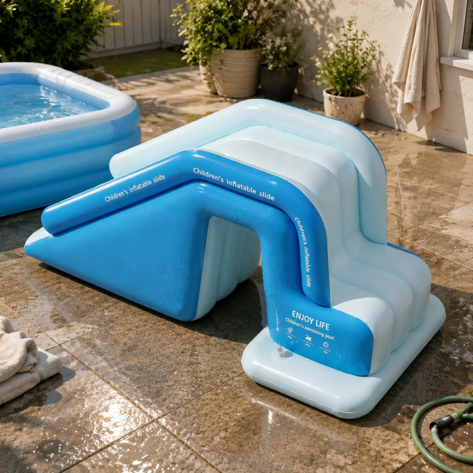 Kids Outdoor Inflatable Water Slide - 접이식 풍선 워터파크 어린이용 슬라이드 풀