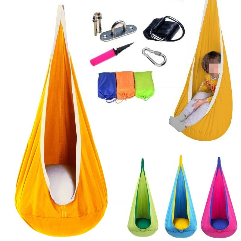 Kids Yellow Outdoor Chair - 1개 어린이용 포드 스윙 시트 면