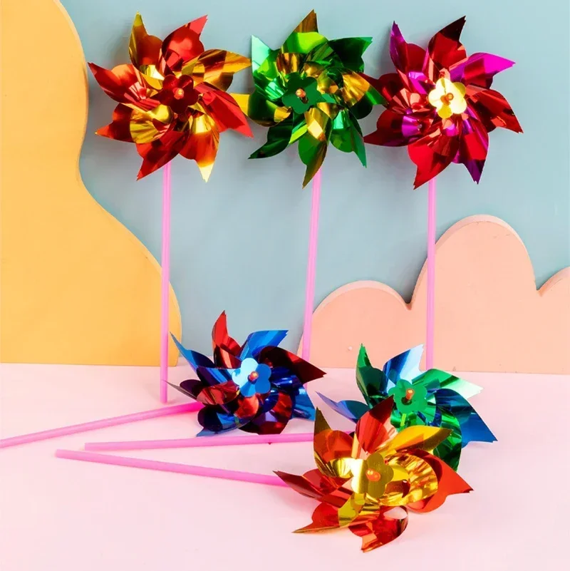 Outdoor Kids In An Indoor World - 50Pcs 스팽글 풍차 바람개비 바람 회