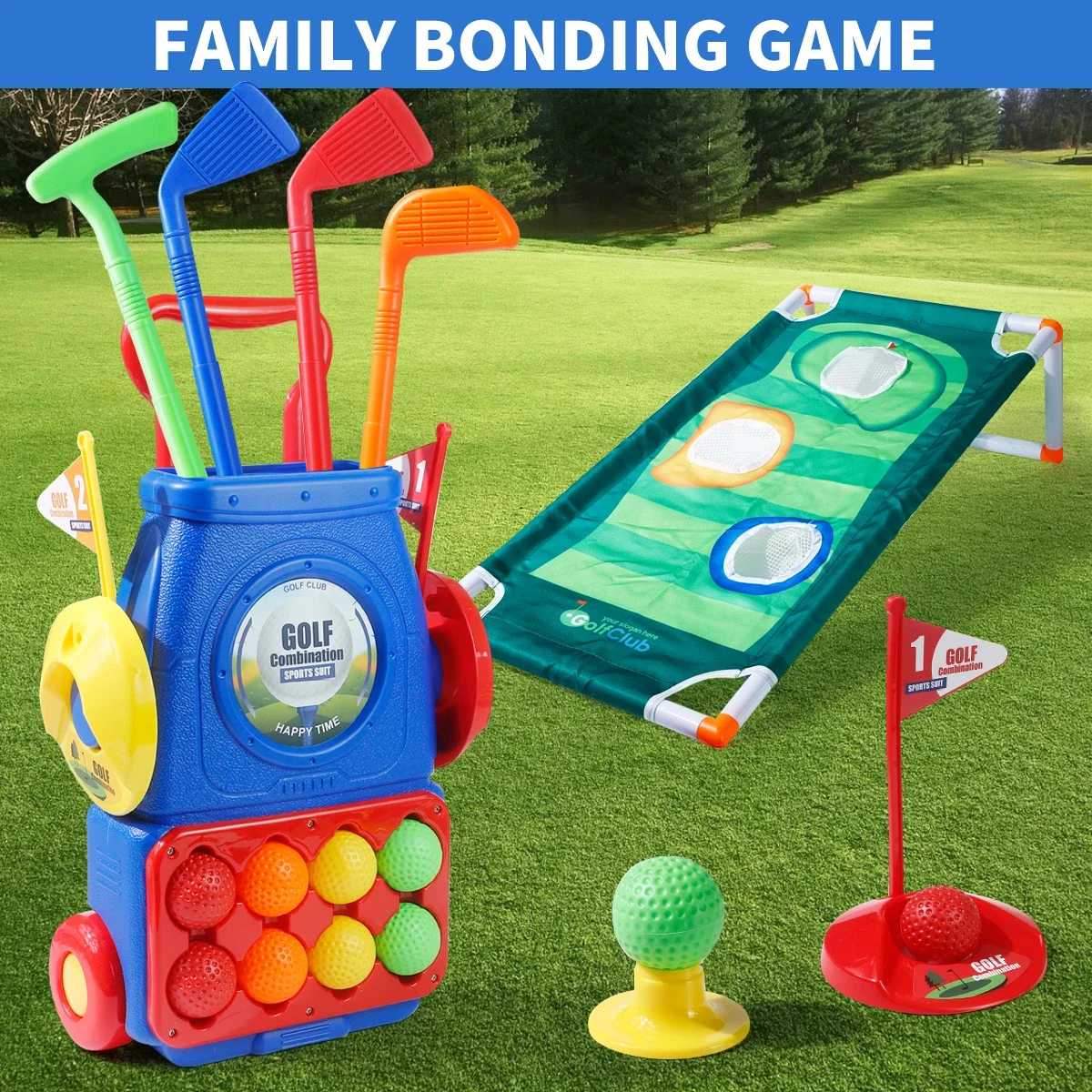 Kids Indoor Outdoor Cart - 골프 클럽, 공 및 매트, 실내