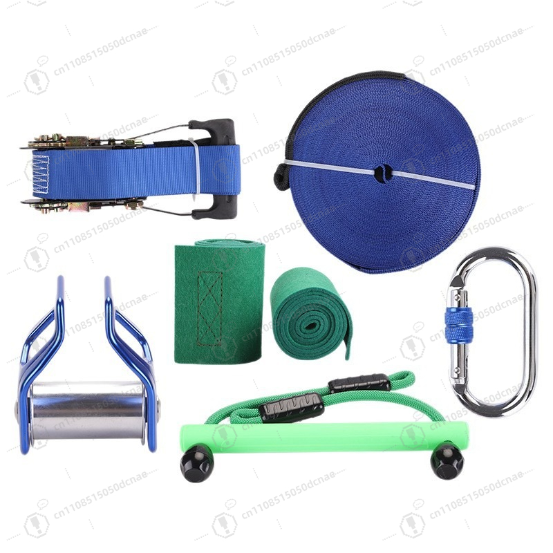 Kids Outdoor Obstacle Course Equipment - 어린이 슬랙라인 훈련 키트, 몽키바 지퍼라인