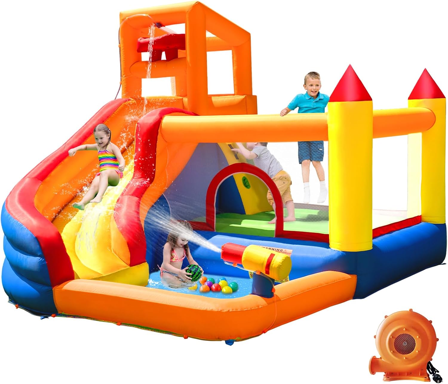Kids Outdoor Inflatable Water Slide - 화카스트로 어린이용 수영장 포함 에어바운스 워터슬라이드,