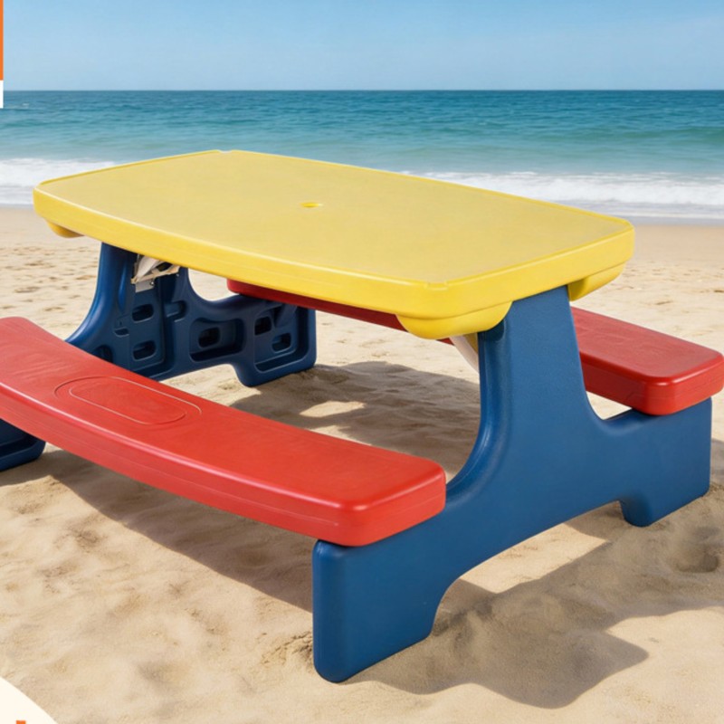 Kids Outdoor Table And Chairs With Umbrella - LazyChild 접이식 어린이 야외 테이블과 의자(우산