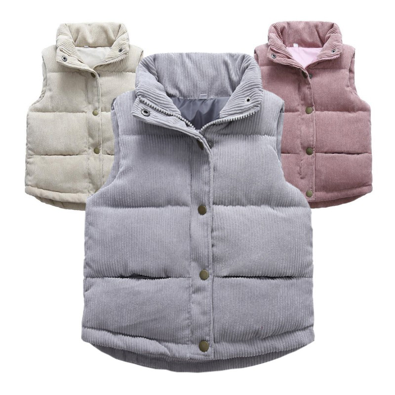 Kids Outdoor Clothing - 남아 여아 코듀로이 조끼, 두꺼운 따뜻한