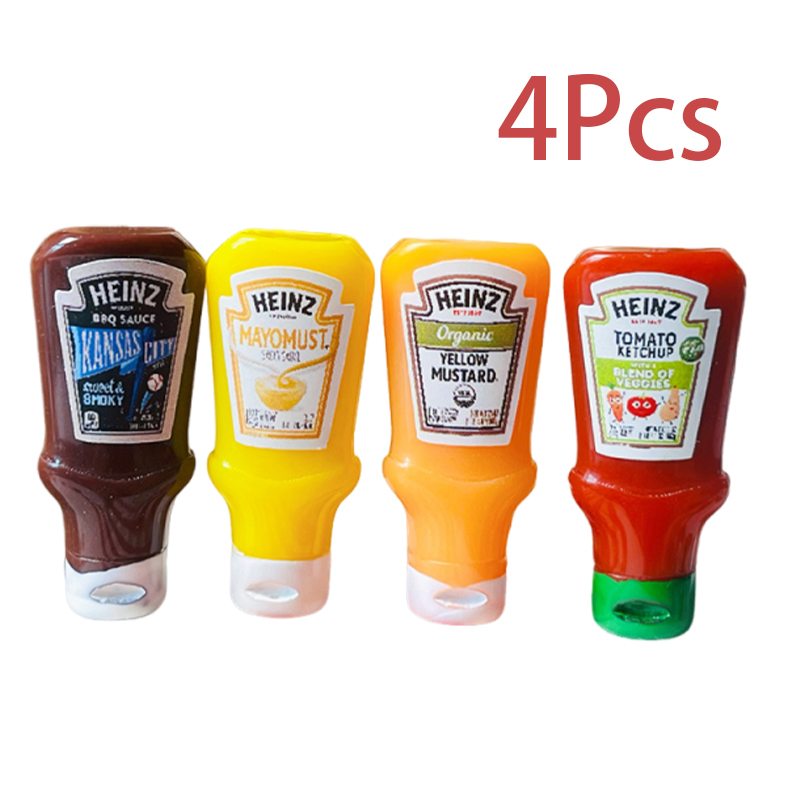 Kids Outdoor Kitchen Accessories - 4Pcs 인형 집 미니어처 딸기 소스