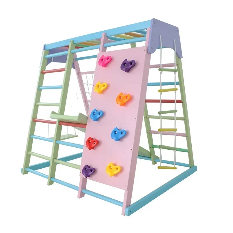 Kids Outdoor Gym Equipment - 어린이용 실내 나무 클라이밍 프레임 세트,