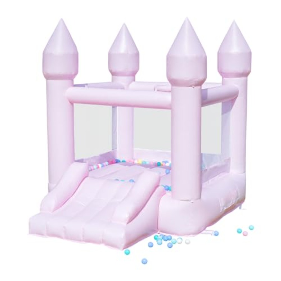 Kids Outdoor House With Slide - 3-6세 어린이용 PVC 에어바운스 하우스 (송풍기