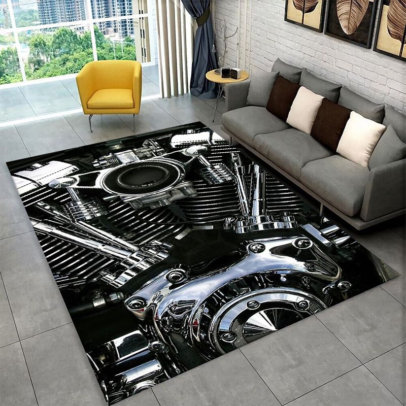 Kids Outdoor Area - 레트로 H-Harleys 레이싱 모토 논슬립 러그(거실,