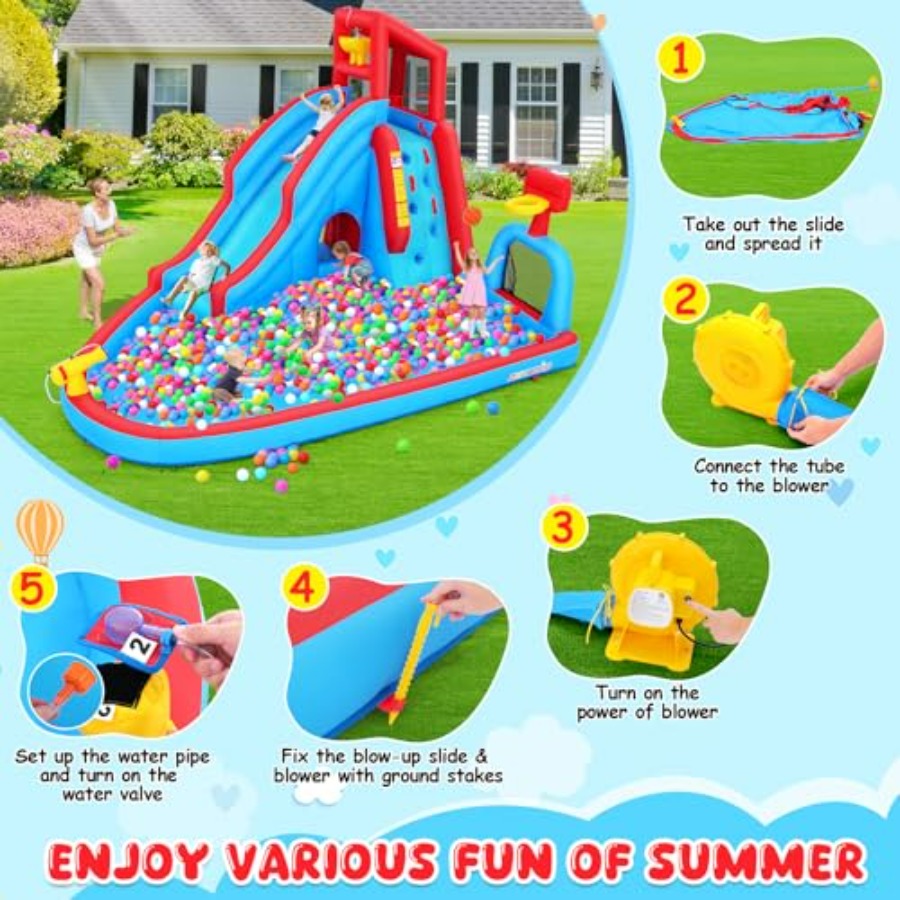 어린이용 뒷마당 야외 물 미끄럼틀 에어바운스 파크: P - Kids Outdoor Inflatable Water Slide 리뷰 및 가격