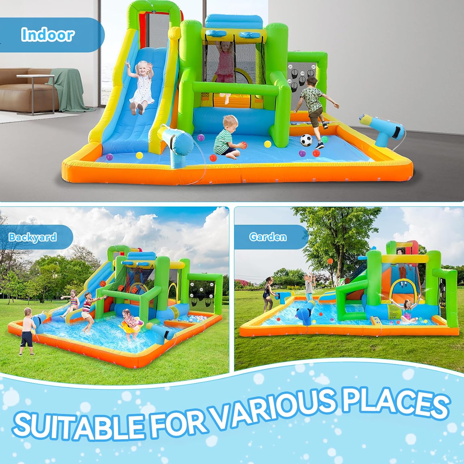 FBSPORT 에어바운스 워터슬라이드, 어린이용 실내외 - Kids Outdoor Inflatable Water Slide 리뷰 및 가격