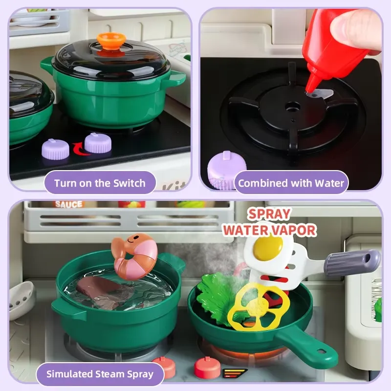90cm 대형 어린이용 가상 주방놀이 세트 (조명, 소 - Kids Outdoor Kitchen Accessories 리뷰 및 가격