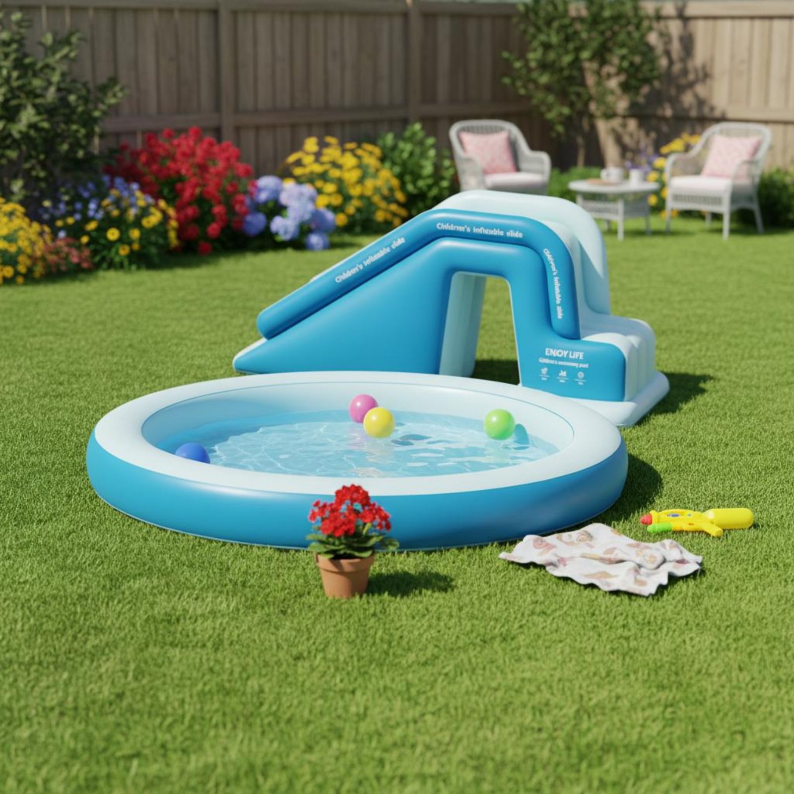 접이식 풍선 워터파크 어린이용 슬라이드 풀 대형 야외  - Kids Outdoor Inflatable Water Slide 리뷰 및 가격
