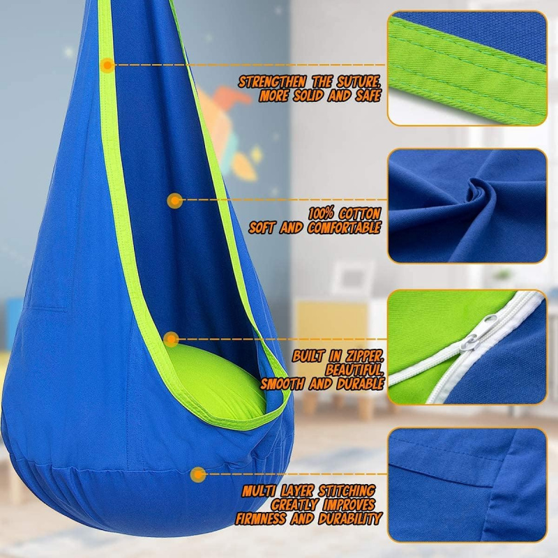 어린이용 휴대용 센서리 스윙, 에어쿠션과 측면 포켓 포 - Kids Outdoor Hanging Chair 리뷰 및 가격