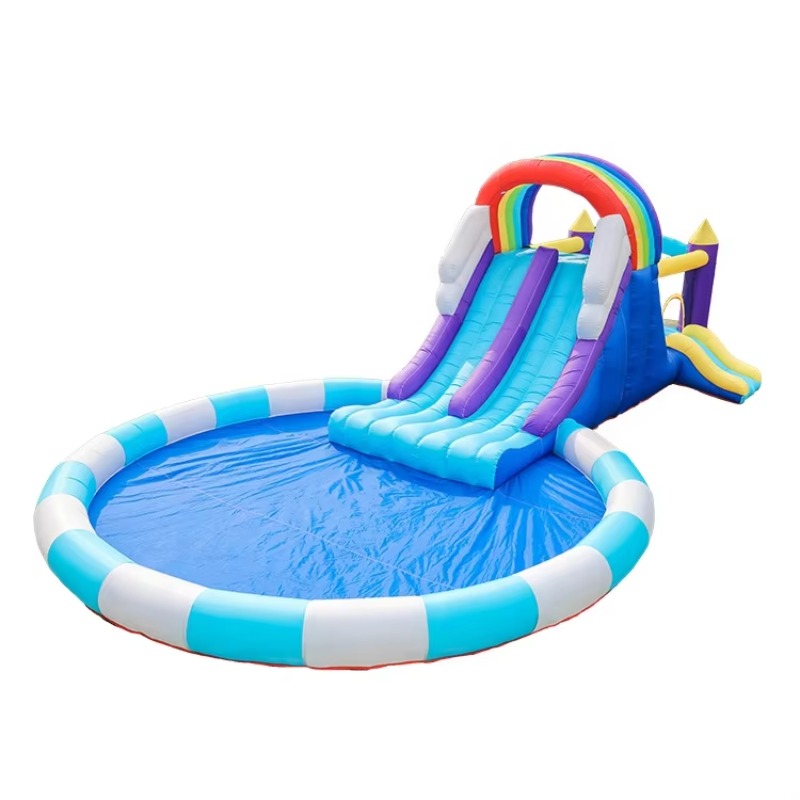 거대 무지개 에어바운스 워터슬라이드 (어린이용 PVC  - Kids Outdoor Inflatable Water Slide 리뷰 및 가격