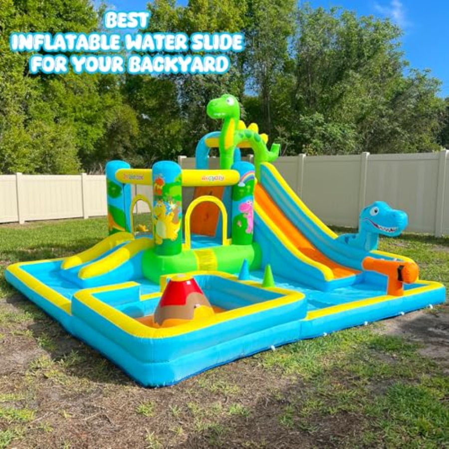 야외 마당용 풍선 워터 슬라이드: 공룡 테마 13-in - Kids Outdoor Inflatable Water Slide 리뷰 및 가격