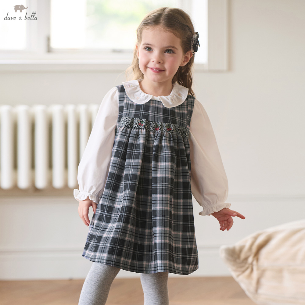 데이브 벨라 소녀 민소매 공주 조끼 드레스 격자 무늬  - Kids Outdoor Vest 리뷰 및 가격