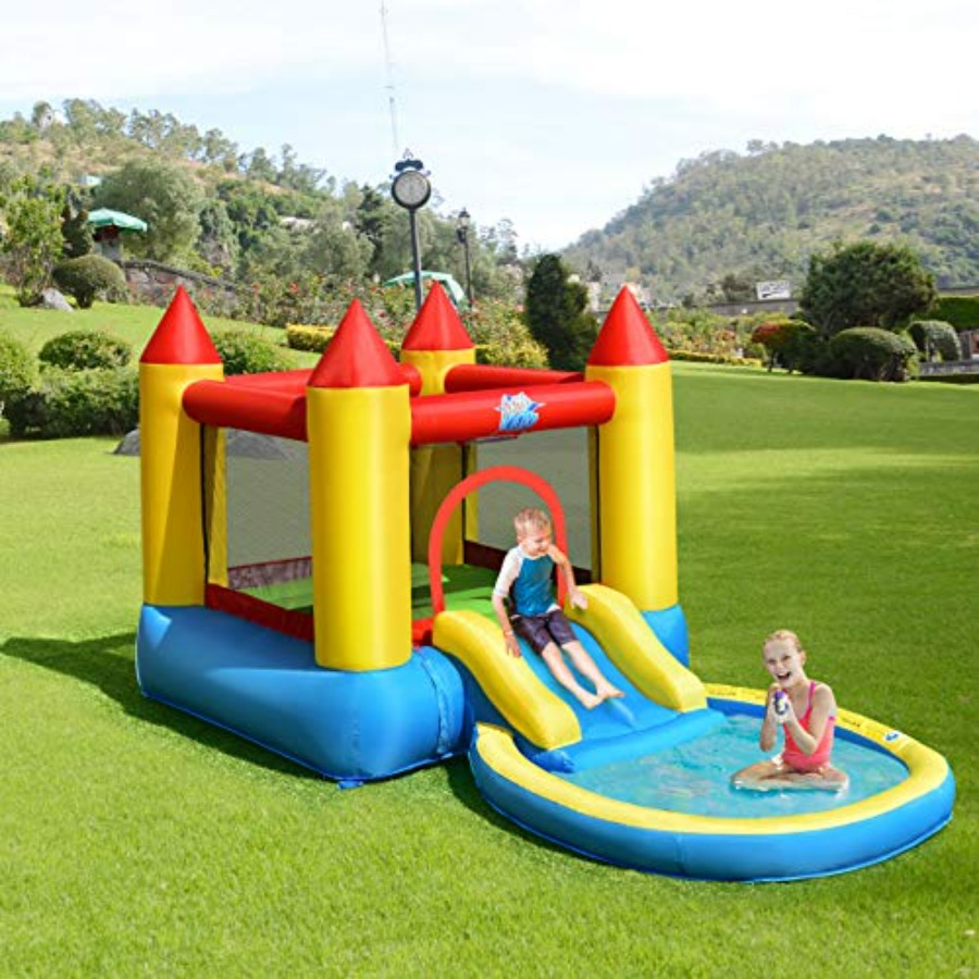 3~5세 어린이용 야외 마당 에어바운스: PVC 소재, - Kids Outdoor House With Slide 리뷰 및 가격