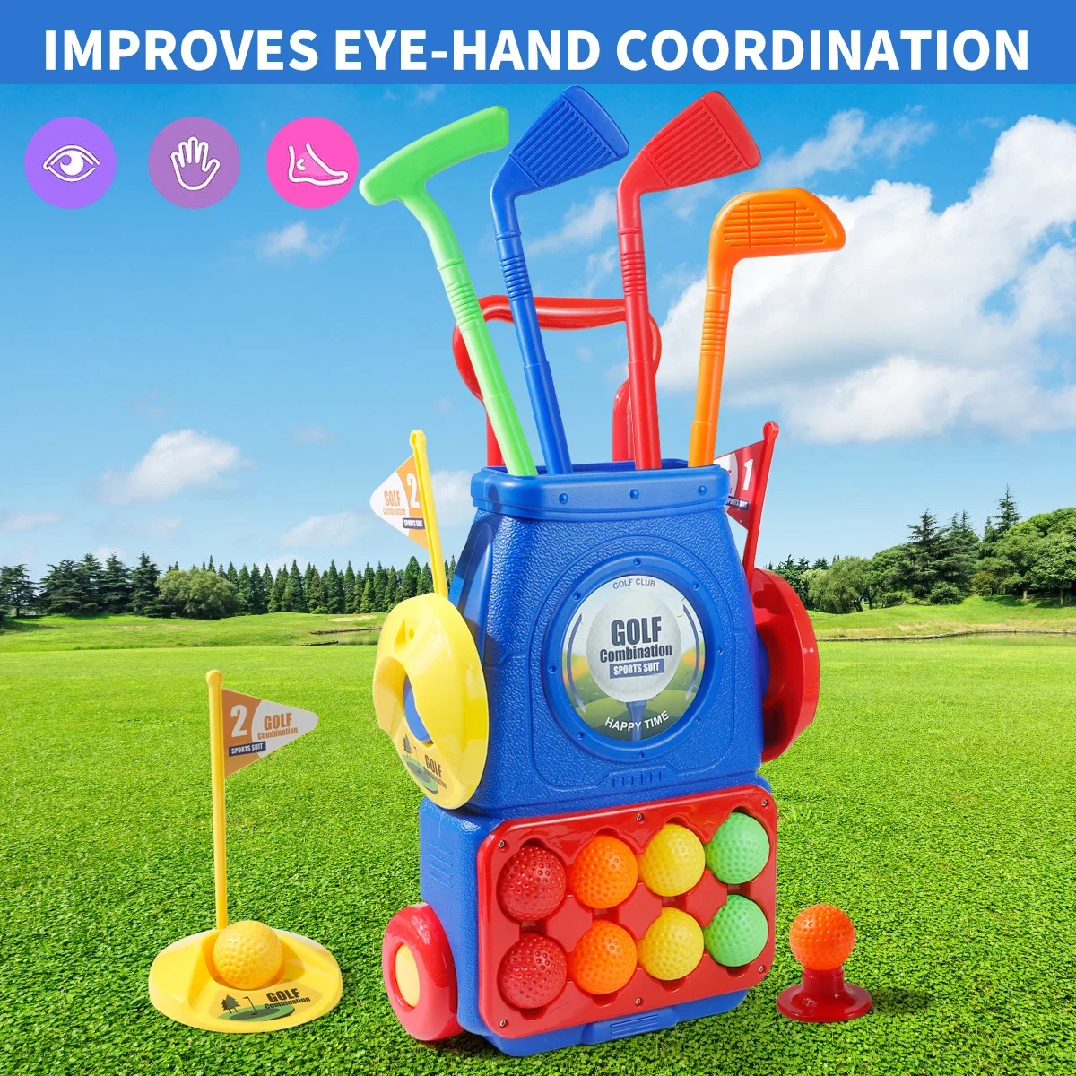 MQUDUO 어린이 골프 퍼팅 게임 세트(롤링 카트,  - Kids Indoor Outdoor Cart 리뷰 및 가격