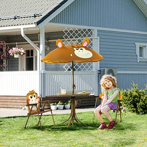 어린이용 테이블 및 의자 세트 피크닉 테이블 우산 브라 - Kids Outdoor Table And Chairs With Umbrella 리뷰 및 가격