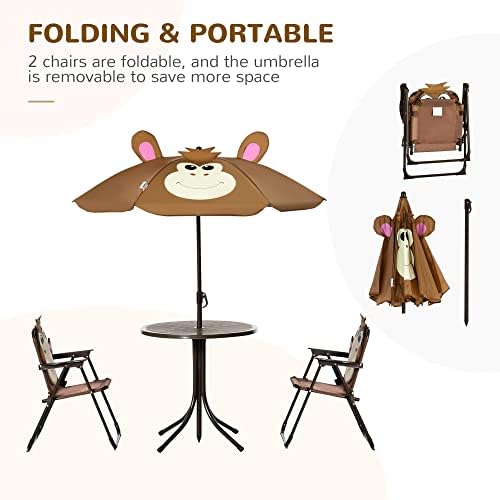 어린이용 테이블 및 의자 세트 피크닉 테이블 우산 브라 - Kids Outdoor Table And Chairs With Umbrella 리뷰 및 가격