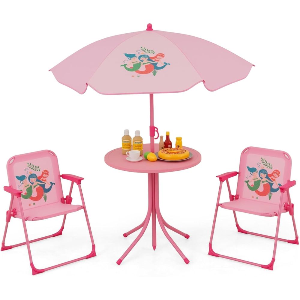 어린이 피크닉 테이블, 접이식 의자 2개가 있는 어린이 - Kids Outdoor Table And Chairs With Umbrella 리뷰 및 가격