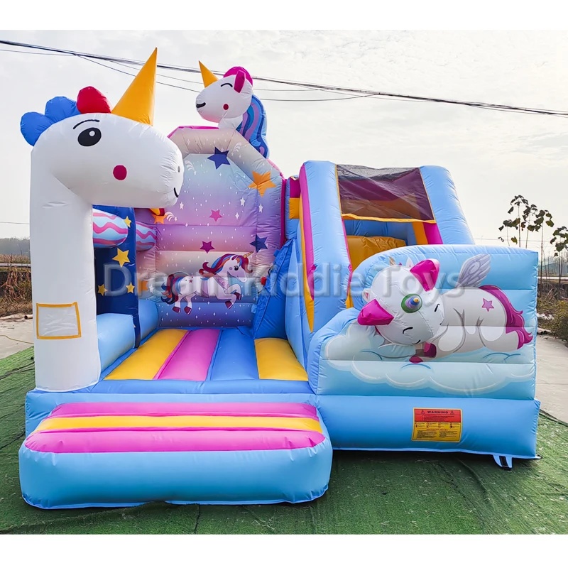 유니콘 레인보우 PVC 풍선 성 어린이 야외 트램펄린  - Kids Outdoor Adventure Park 리뷰 및 가격