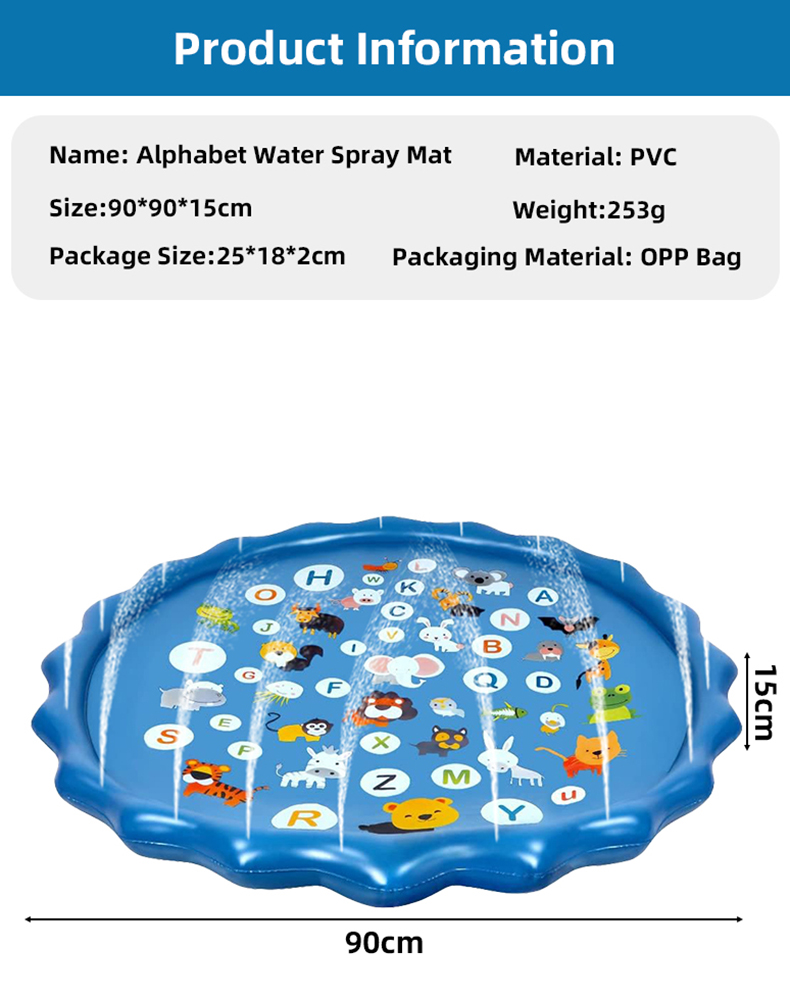 알파벳 모양 에어 주입식 물놀이 매트, 어린이 물놀이  - Kids Outdoor Mat 리뷰 및 가격