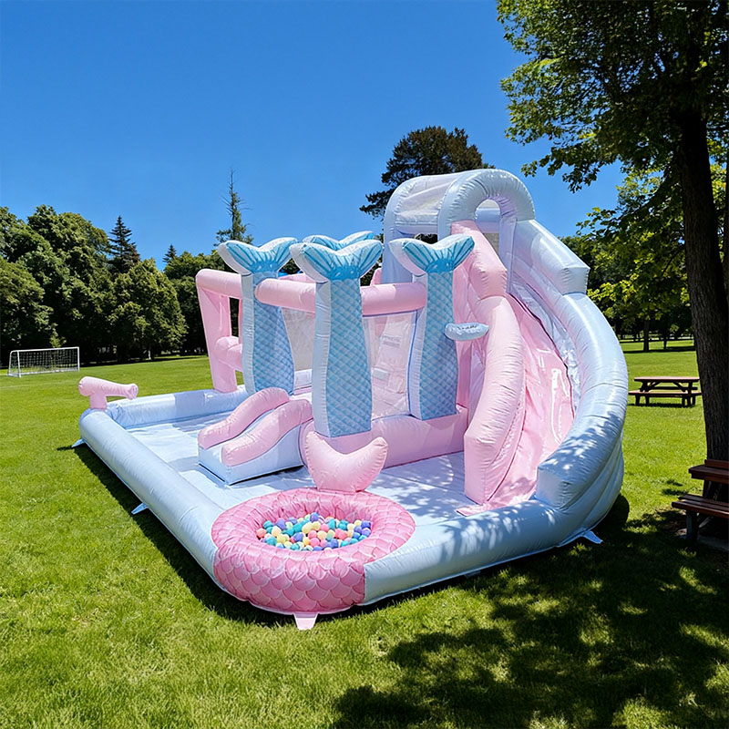 어린이 파티용 핑크 공주 웨딩 점퍼, 여름 물놀이 풀, - Kids Outdoor Inflatable Water Slide 리뷰 및 가격