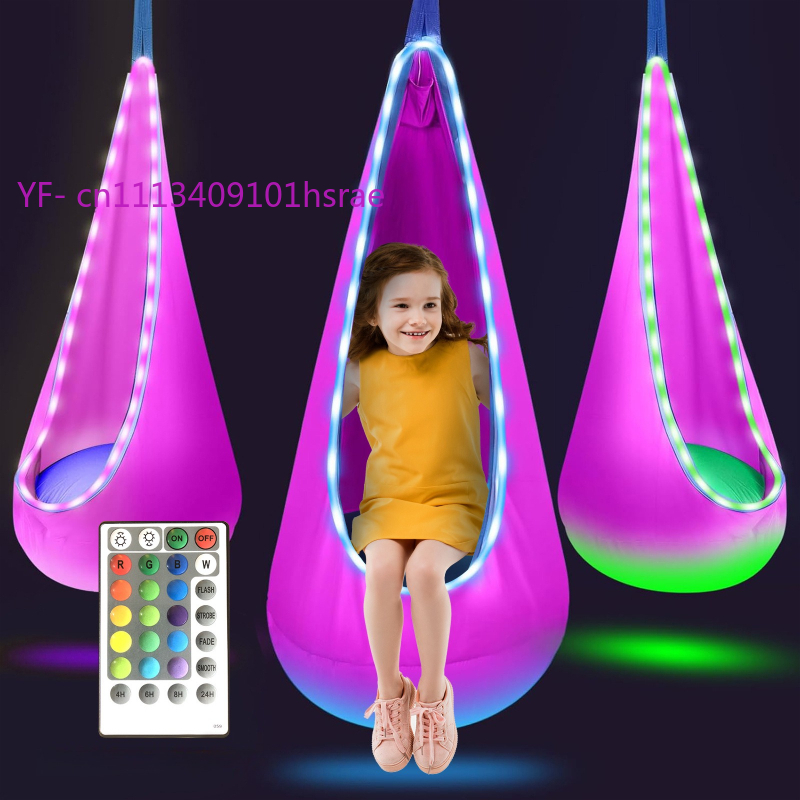 빛나는 LED 풍선 해먹 휴대용 플러시 행잉 스윙 의자 - Kids Outdoor Hanging Chair 리뷰 및 가격