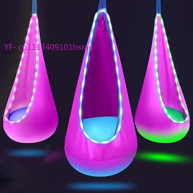 빛나는 LED 풍선 해먹 휴대용 플러시 행잉 스윙 의자 - Kids Outdoor Hanging Chair 리뷰 및 가격