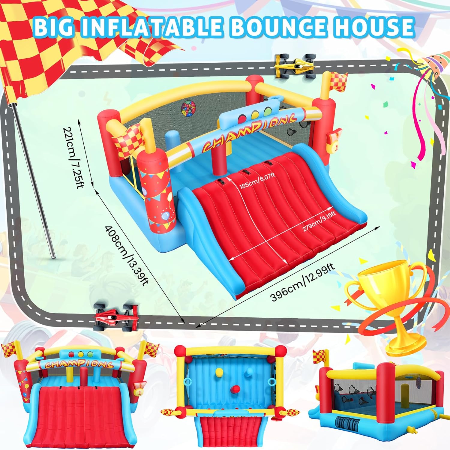 대형 어린이용 에어바운스, 13피트 야외용 에어바운스( - Outdoor Games For Kids 리뷰 및 가격