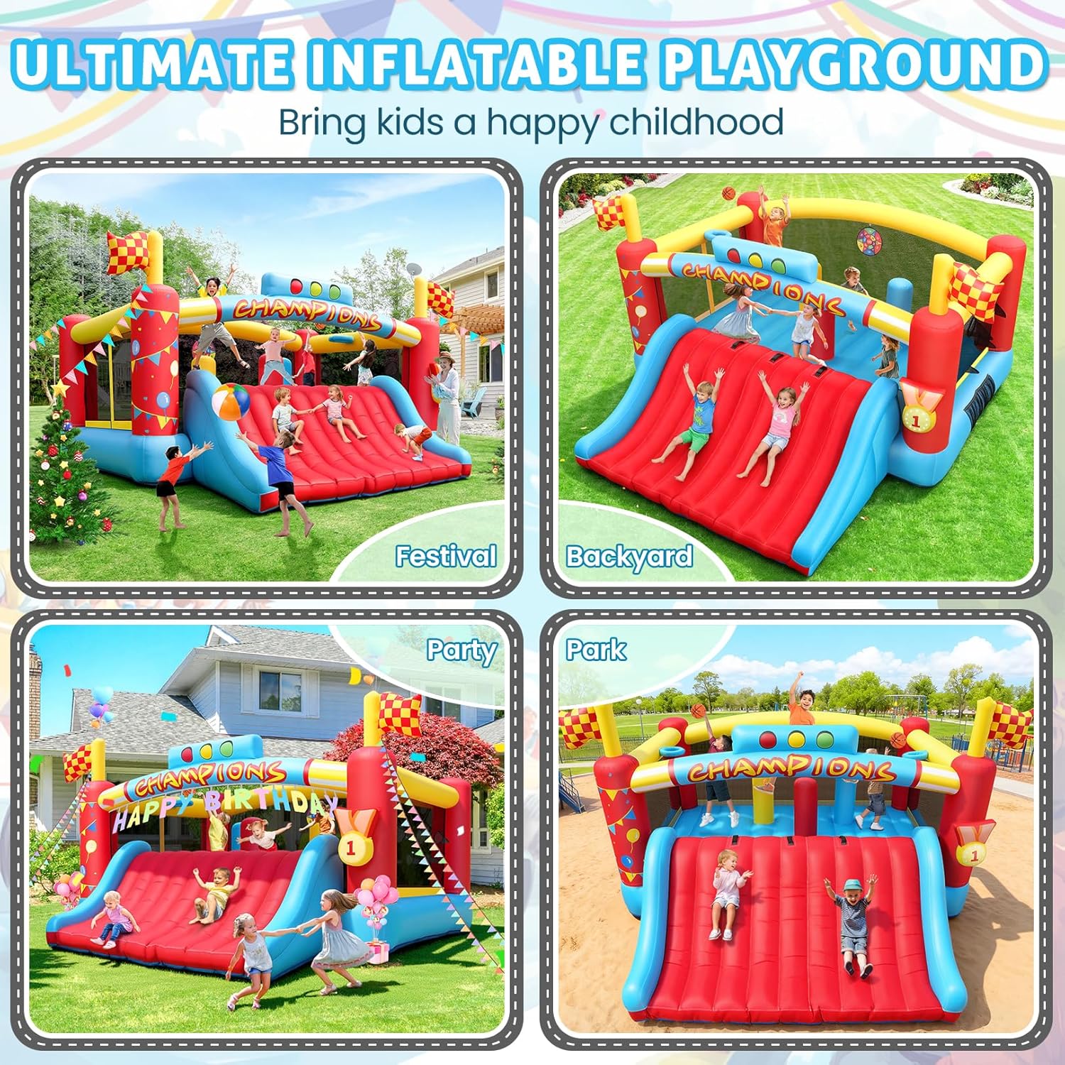 대형 어린이용 에어바운스, 13피트 야외용 에어바운스( - Outdoor Games For Kids 리뷰 및 가격