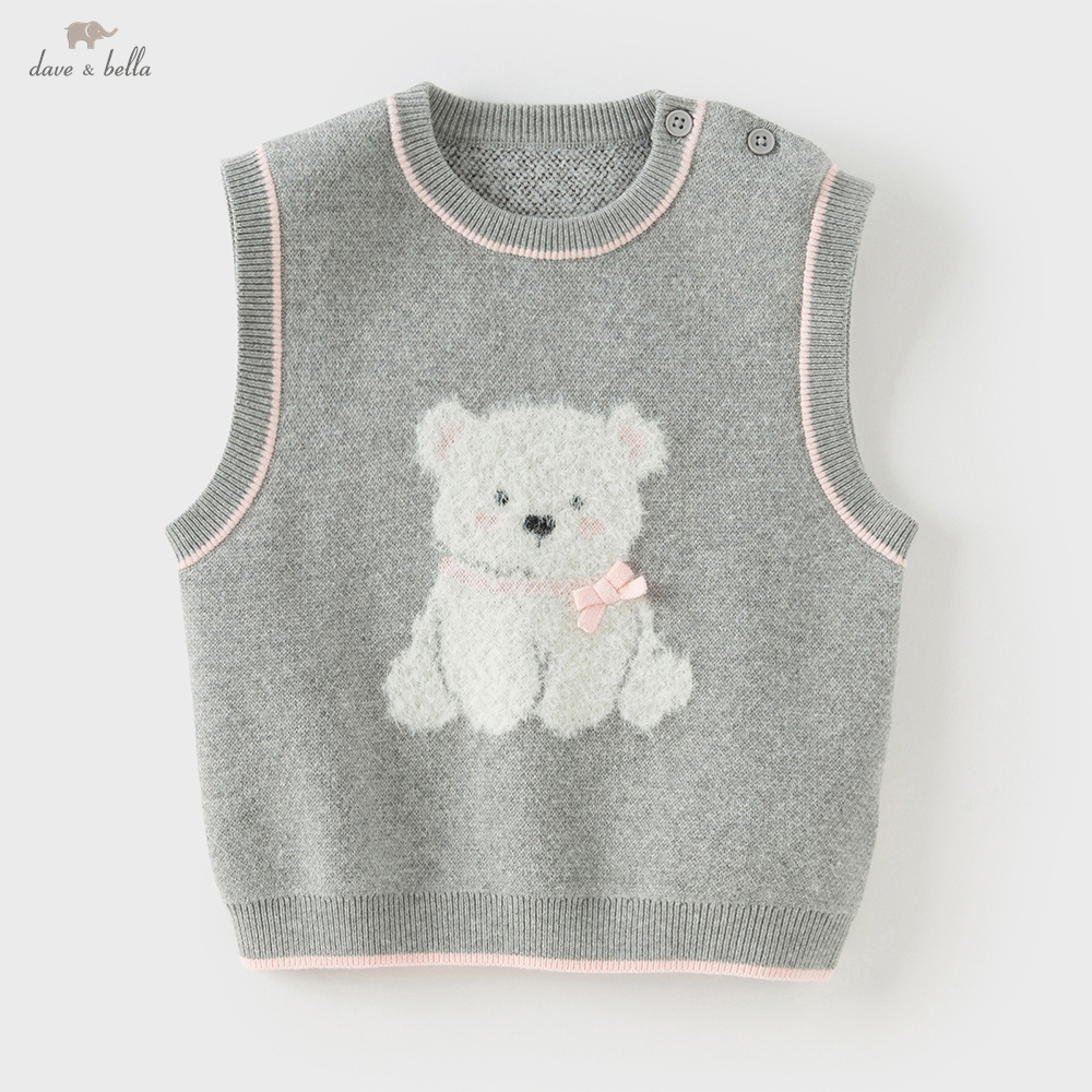 Dave Bella 소녀의 가을 스웨터 조끼 탑 부드러 - Kids Outdoor Vest 리뷰 및 가격
