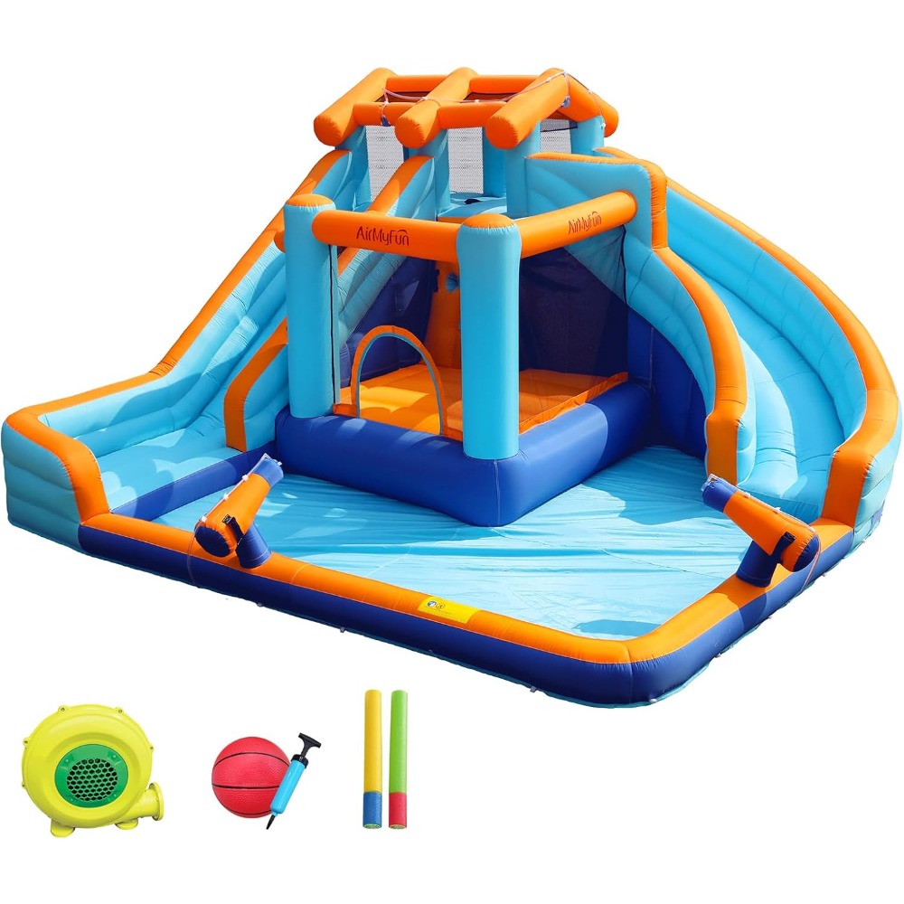 대형 워터 슬라이드 바운스 하우스, 물놀이 풀과 농구대 - Kids Outdoor Inflatable Water Slide 리뷰 및 가격