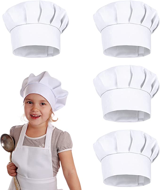 4개 세트 흰색 파티 모자 코스튬 어린이 셰프 모자 2 - Kids Outdoor Kitchen Accessories 리뷰 및 가격